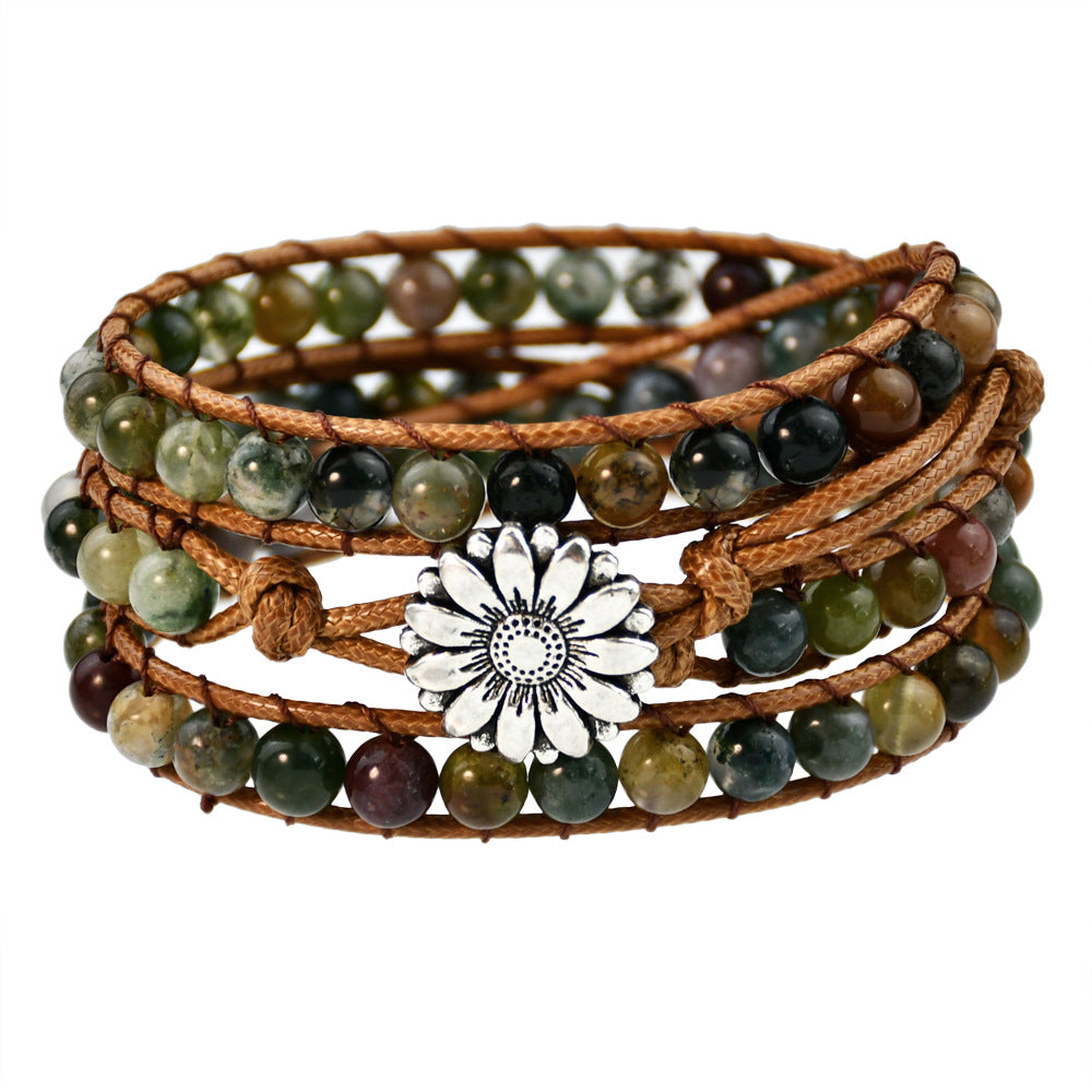 Wrap bracelet made of natural stones