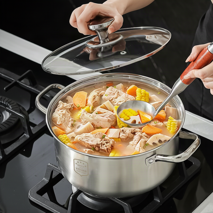 Stainless steel cooking pot 20 cm, 1.1–2 L, model HD190912