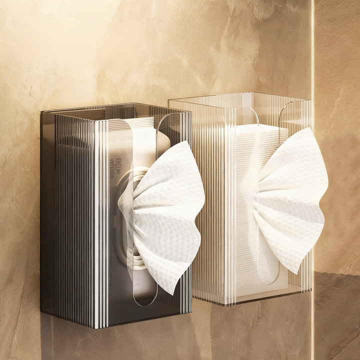 Wall-mounted tissue dispenser made of plastic