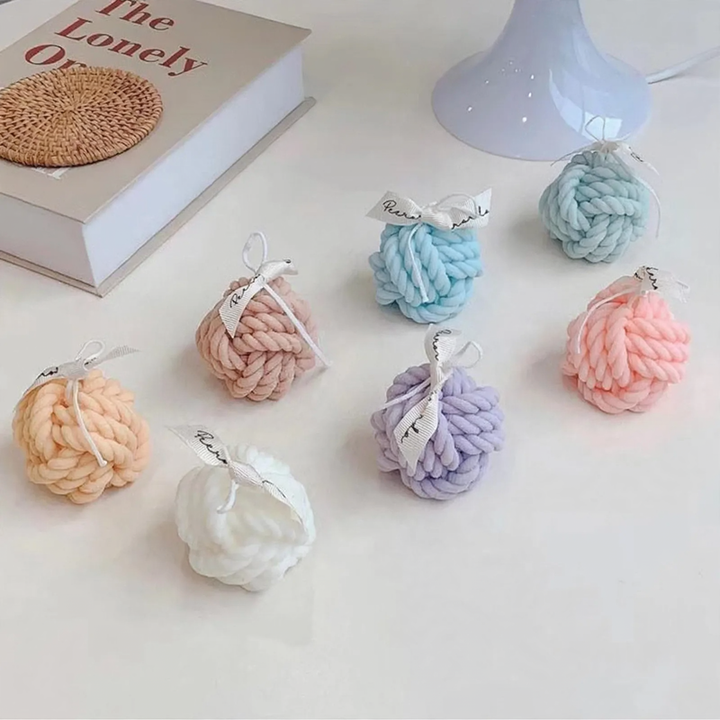 Handcrafted scented candle made of soy wax, fruit shape