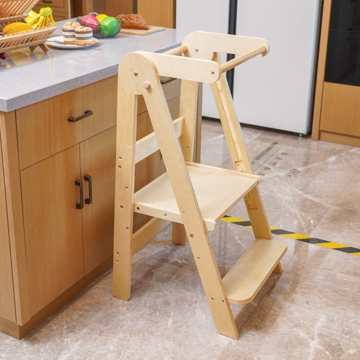 Montessori Learning Tower made of wood, foldable, 91×46×48 cm