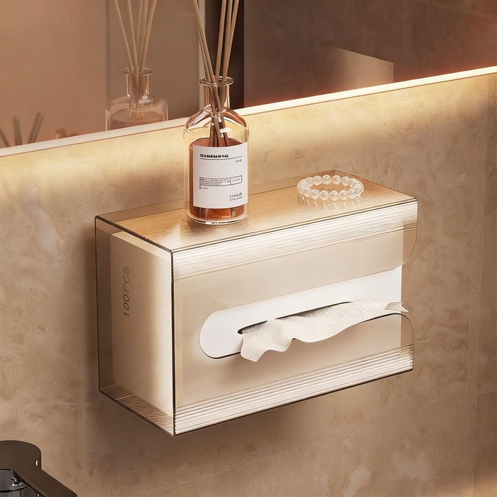 Wall-mounted tissue dispenser made of plastic