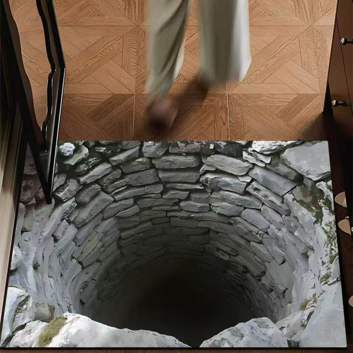 Bathroom mat made of diatomaceous earth with 3D pattern
