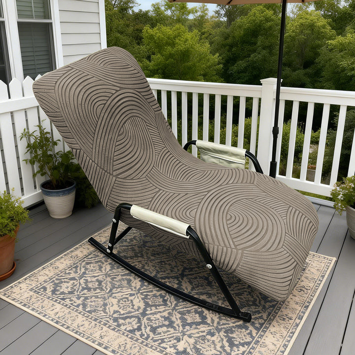 Elastic lounge chair cover, solid color, single seat