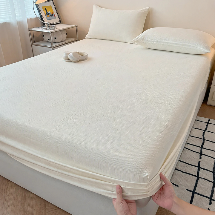 Cotton gauze fitted bed sheet, 3-piece, Japanese style