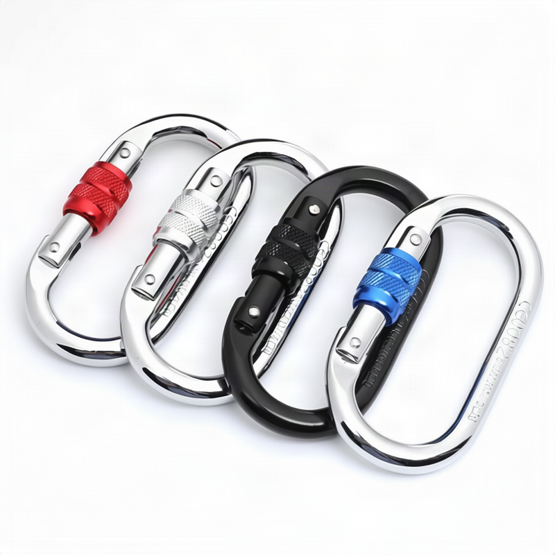 Steel carabiner for climbing, 25 KN