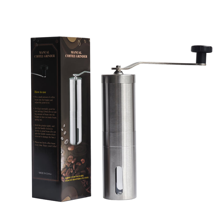 Hand coffee grinder with CNC grinding mechanism and brush
