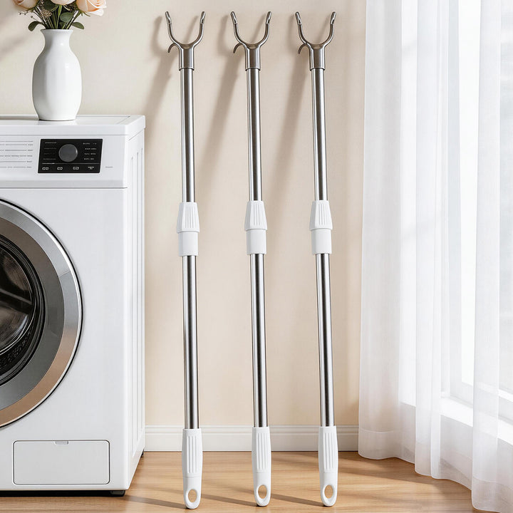 Telescopic clothes rail made of stainless steel