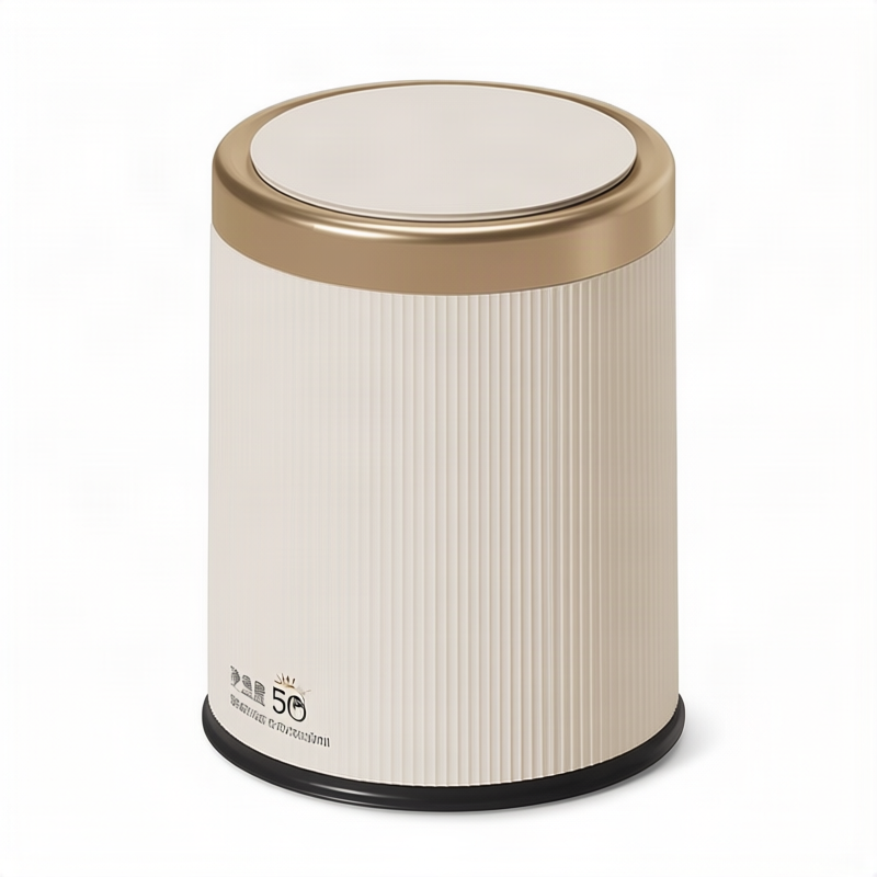 Waste bin with double chamber, round