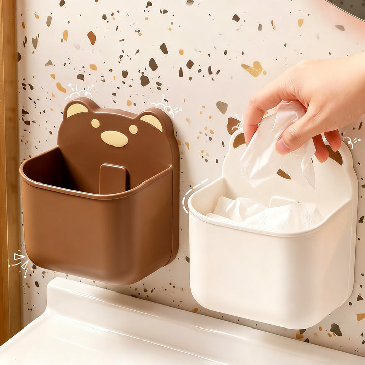 Wall-mounted storage box with drain
