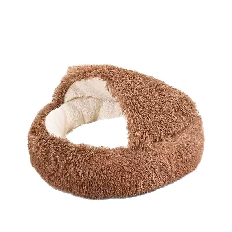 Fluffy cat bed, round, warming