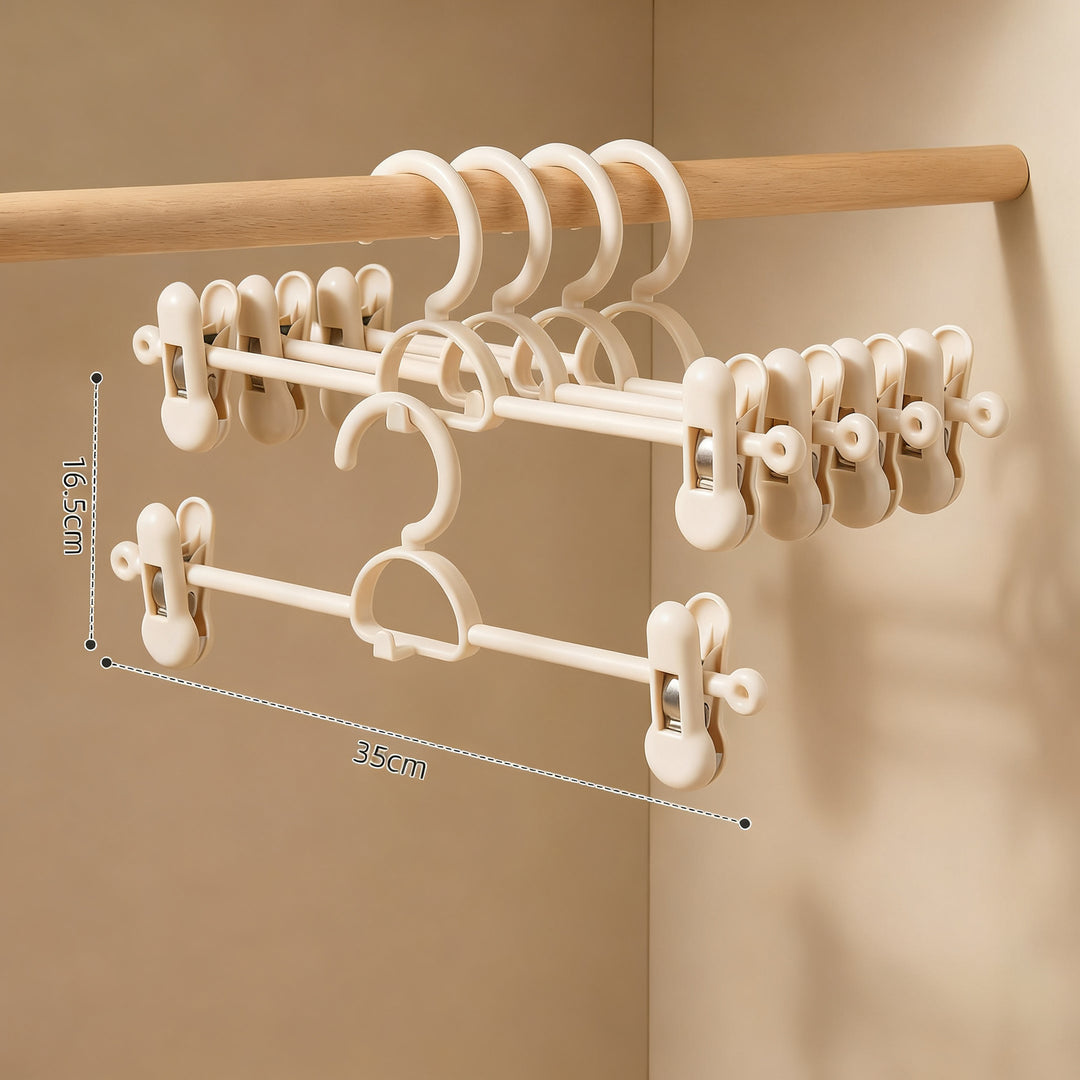 Pants hanger with slip protection, stackable
