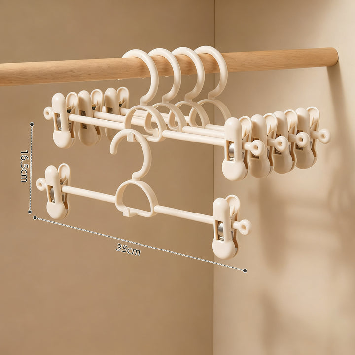 Pants hanger with slip protection, stackable