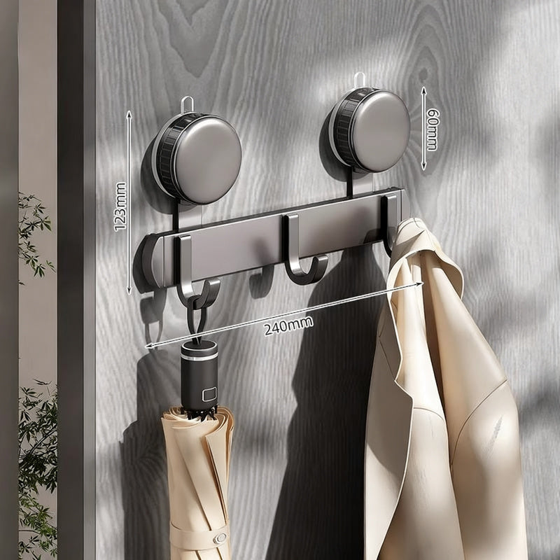 Suction cup hook rack made of space aluminum