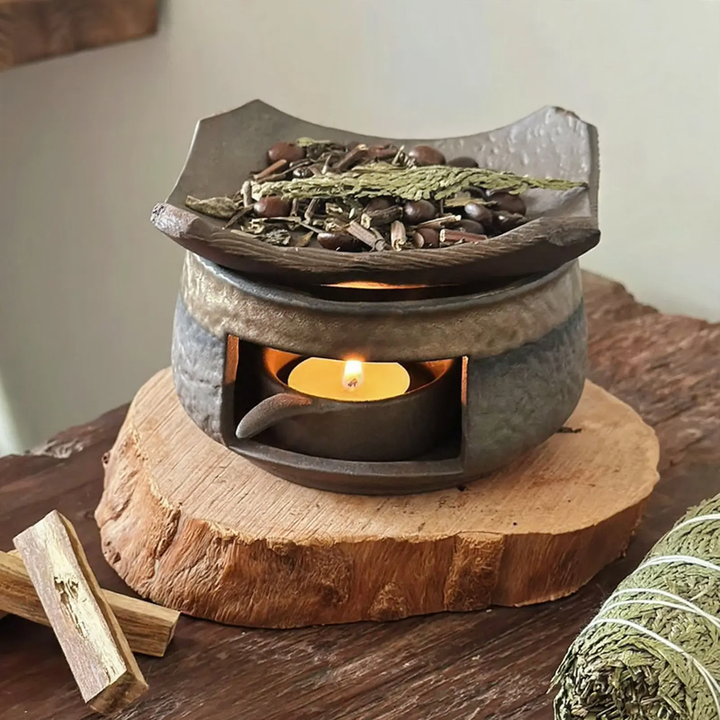Ceramic smoker oven with heat protection