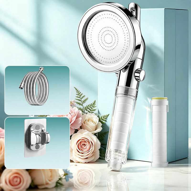 Shower head with pressure boost and swivel joint