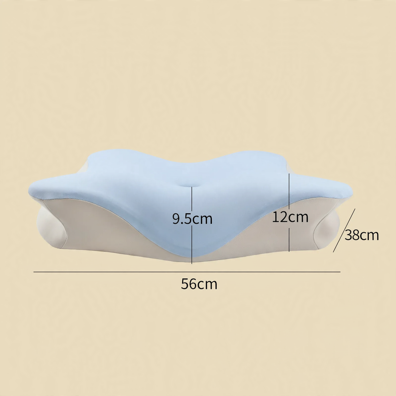 Neck support pillow, butterfly shape, memory foam