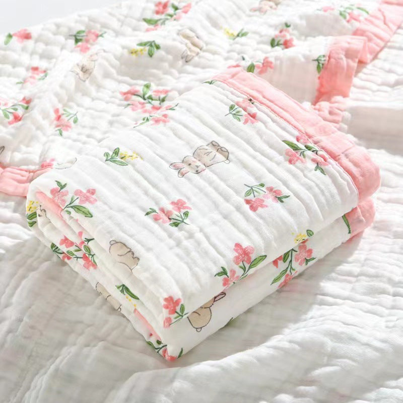 Cotton bath towel, 4-ply, with patterns
