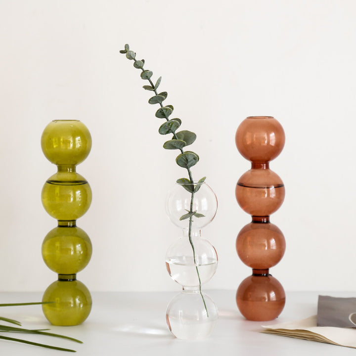 Spherical glass vase made of borosilicate