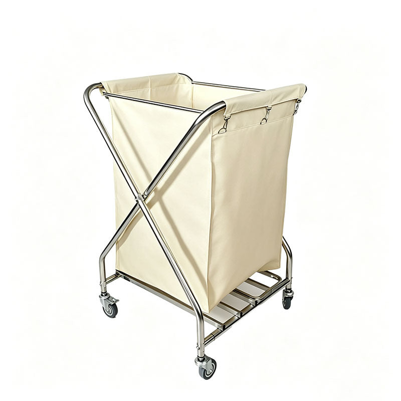 Stainless steel laundry cart with wheels
