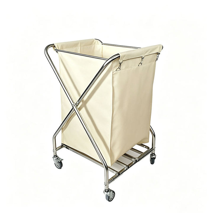 Stainless steel laundry cart with wheels