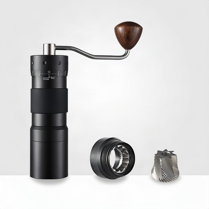 Hand coffee grinder with steel core, luxury design