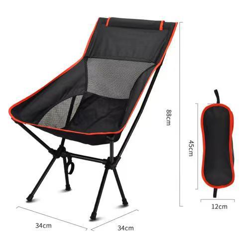 Light folding chair with backrest, carbon steel