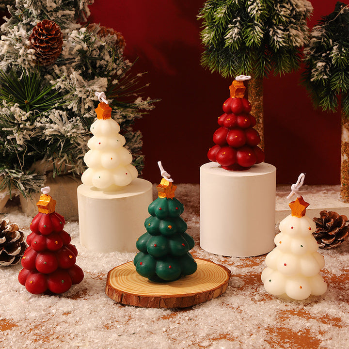 Christmas candles made from soy blend, Christmas tree shape
