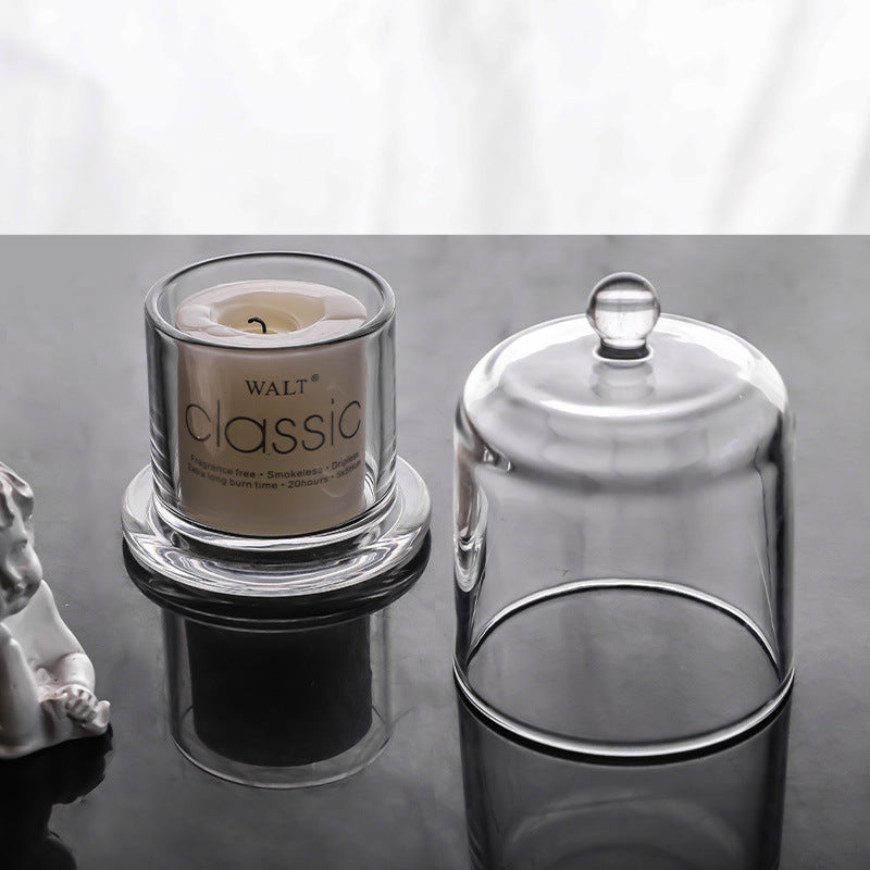 Glass bell jar candle cover