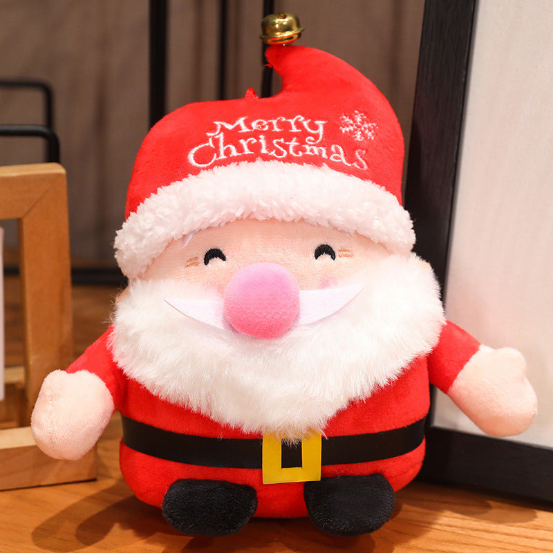 Christmas plush toys, deer and Santa Claus