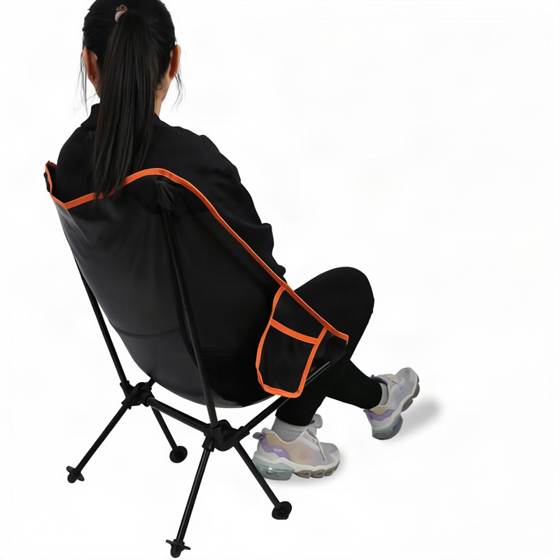 Light folding chair with backrest, carbon steel