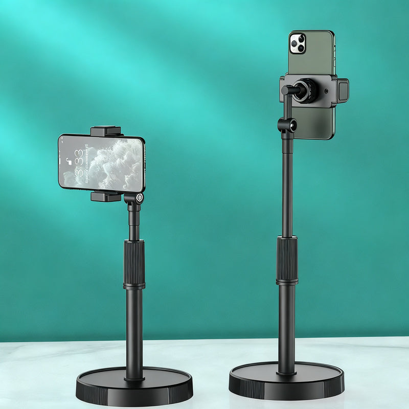 Rotating phone holder made of steel