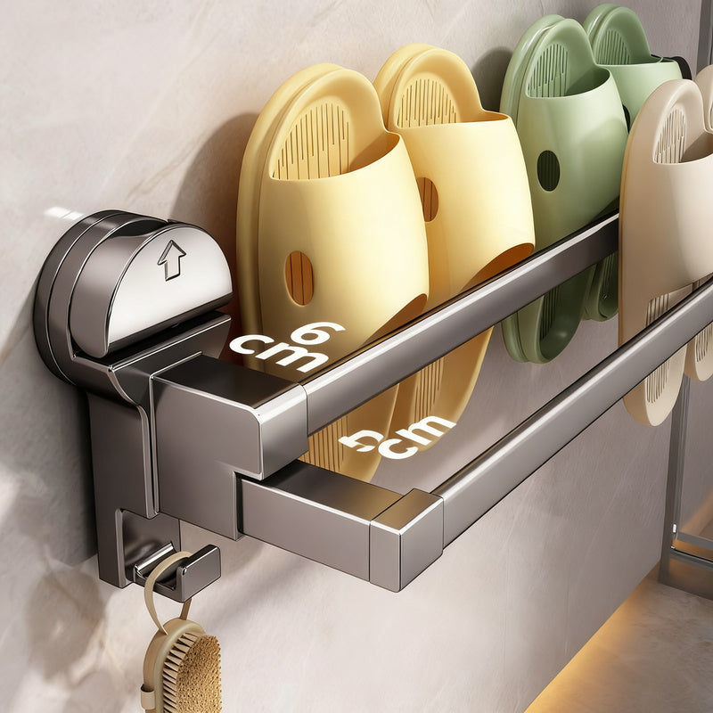 Bathroom slipper holder with suction cup, extendable