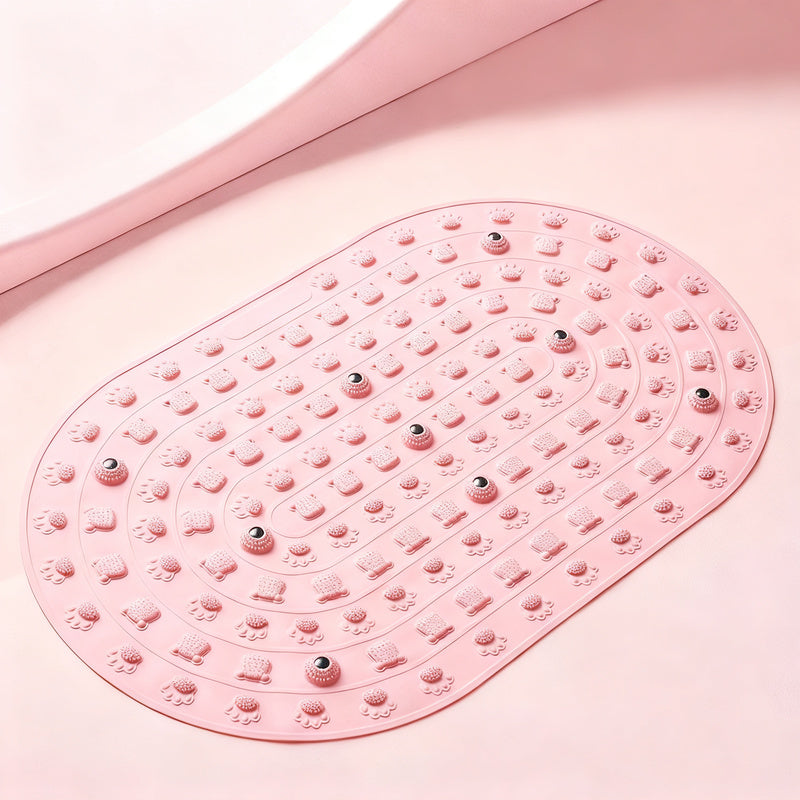 Foot reflex zone mat with magnetic stones