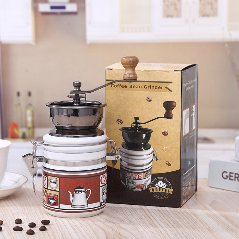 Hand crank coffee mill in retro style