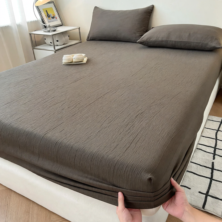 Cotton gauze fitted bed sheet, 3-piece, Japanese style