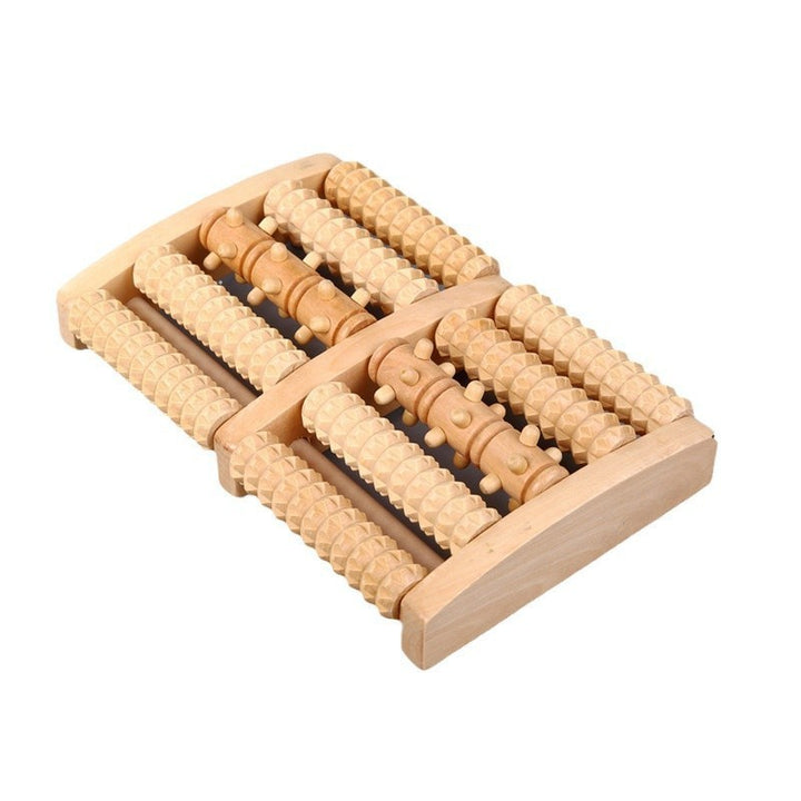 ALPENHAUCH - Foot massage roller made of real wood with acupressure mat