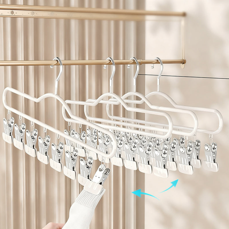 Sock and laundry rack with 8 clips made of iron