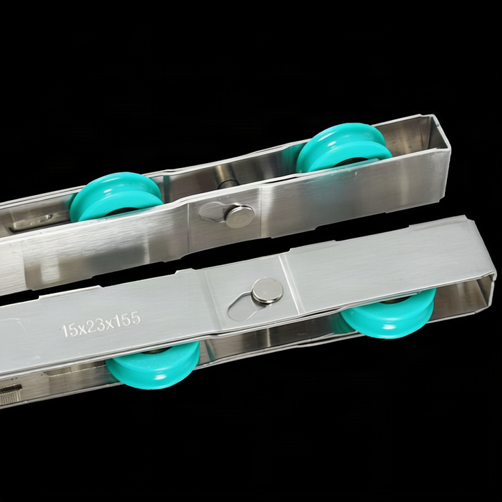 Push trolley double wheel stainless steel for glass sliding walls