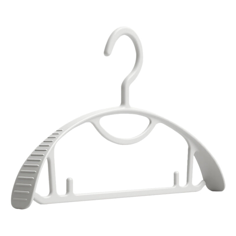 Plastic clothes hanger with anti-slip protection