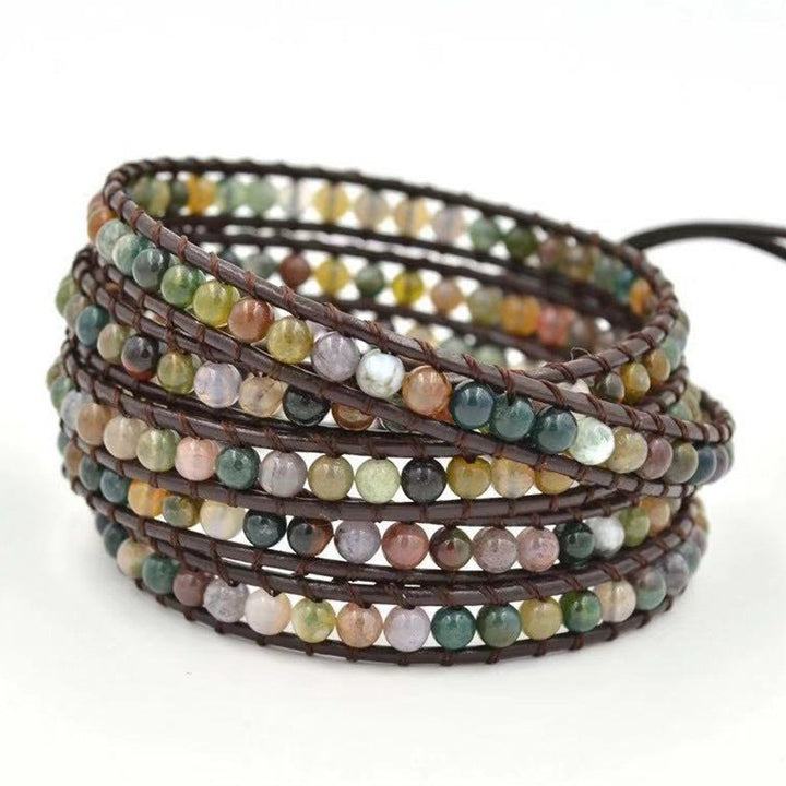 Wrap bracelet made of natural stones