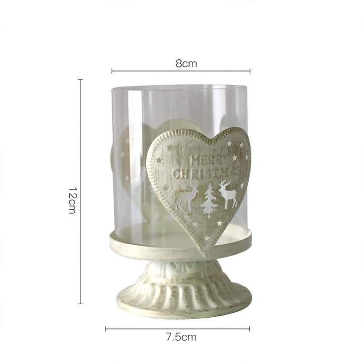 Candle holder made of iron and glass, European style