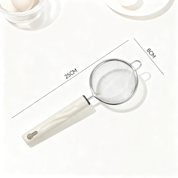 Kitchen strainer and kitchen helper set made of stainless steel