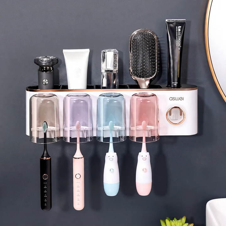 Toothbrush holder suction cup without drilling