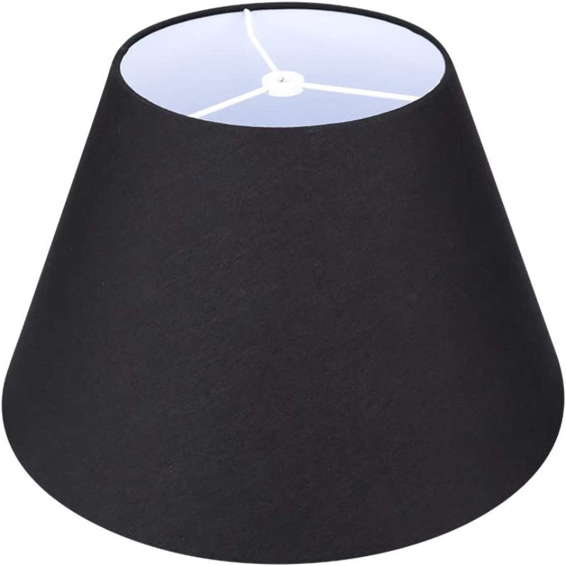 Medium lampshade, barrel fabric lampshade for table lamp and floor lamp, 7x13x7.8 inches, natural ventilated linen, handmade, spider (white) | Kalsten