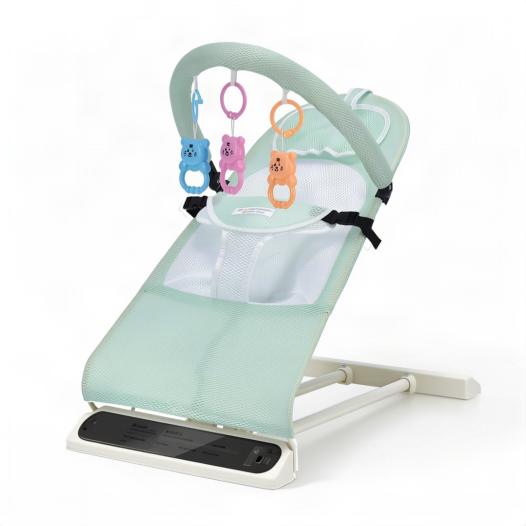 Baby bouncer with music and toys, from birth