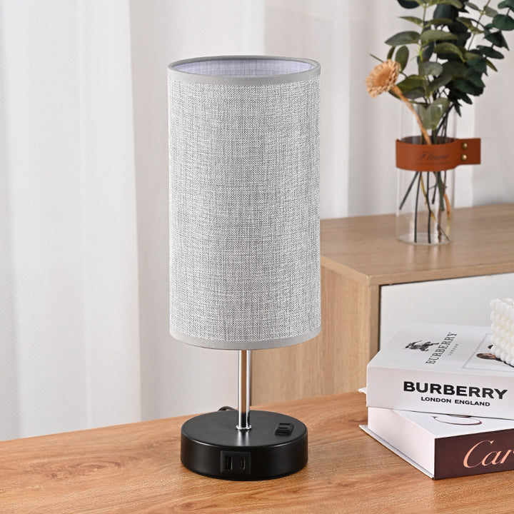 Table lamp USB, LED, dimmable, fabric