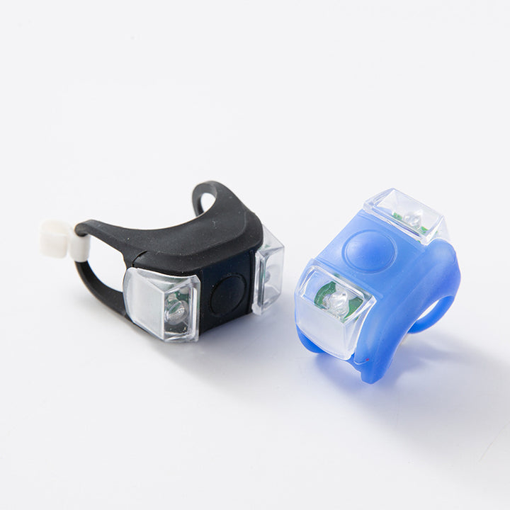 Silicone frog light with double LED for bicycles