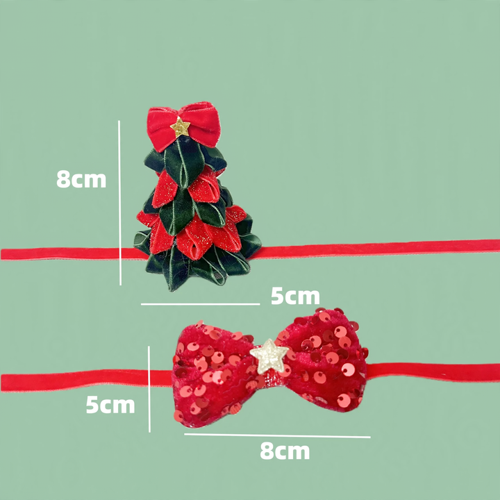 Christmas accessories for pets, hat and bow