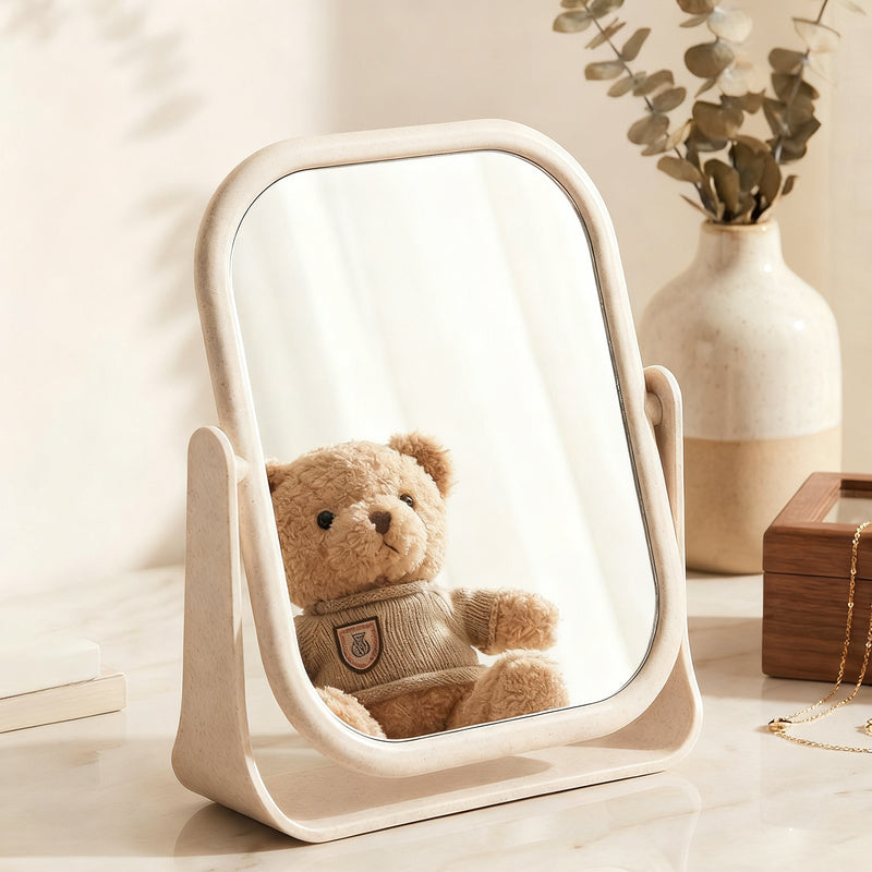 Table mirror, round, 360° rotatable